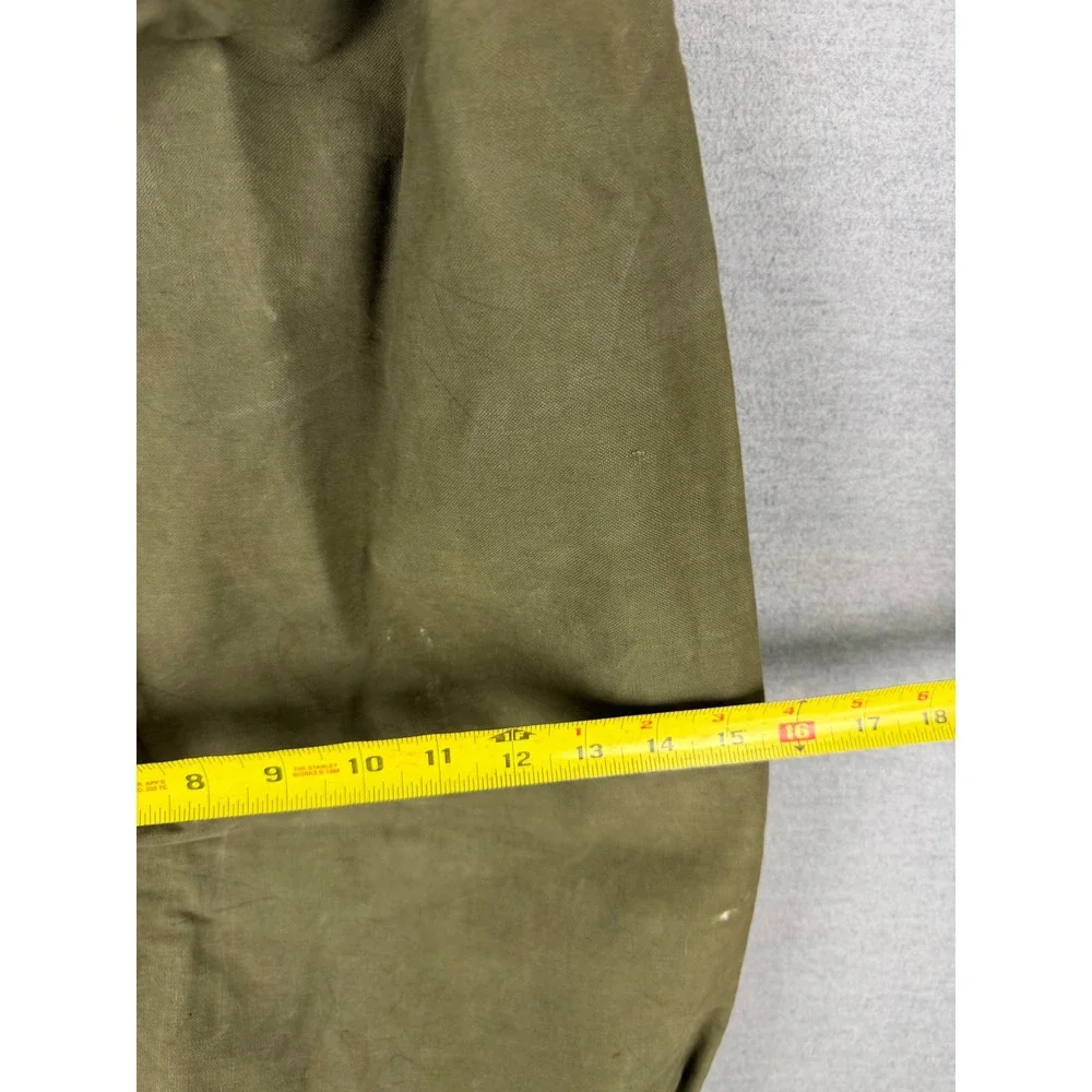 Vintage Military Surplus Canvas Duffle Bag Olive Drab Green Large 42 Inch Zipper